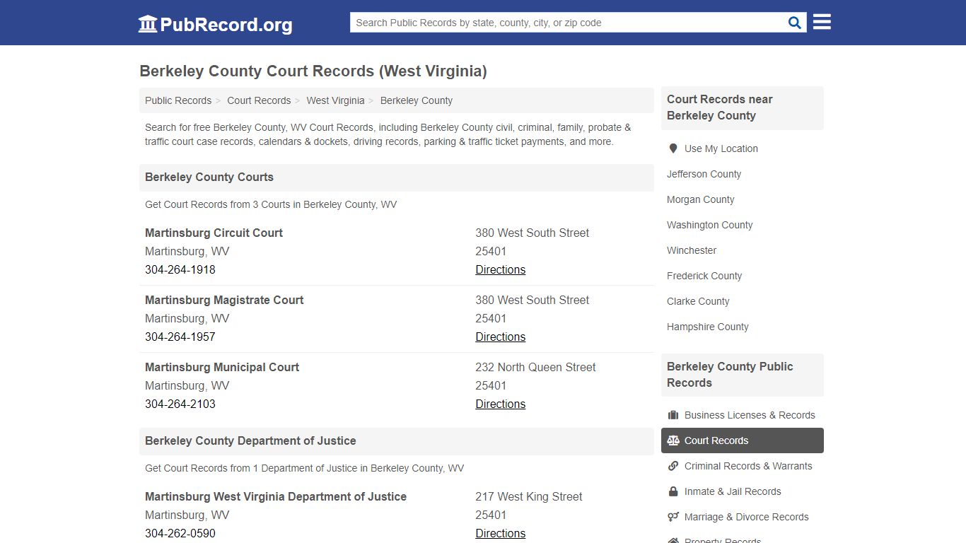 Berkeley County Court Records (West Virginia)